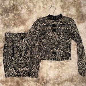 black lace two-piece set